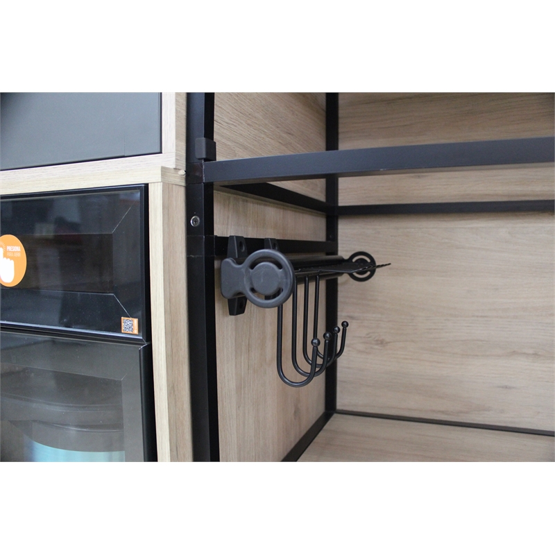 TUHOME black Stainless steel Pull Out Belt &Tie Rack Chrome Plated X2 Un
