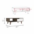 TUHOME Olso Coffee Table 2.0 - Dark Brown / White Engineered Wood - Living Room