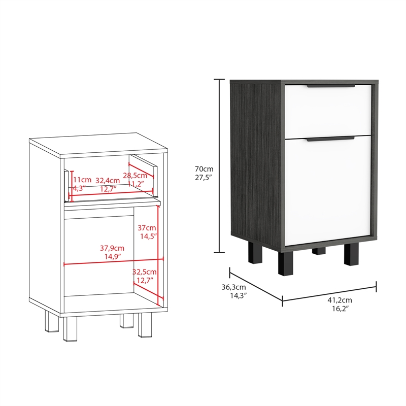 TUHOME Kaia Z Nightstand Engineered Wood Nightstands in  Multi-color