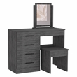 TUHOME Kaia Makeup Vanity With Mirror  Engineered Wood Dressers in  Gray