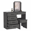 TUHOME Kaia Makeup Vanity With Mirror  Engineered Wood Dressers in  Gray