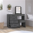 TUHOME Kaia Makeup Vanity With Mirror  Engineered Wood Dressers in  Gray