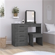 TUHOME Kaia Makeup Vanity With Mirror  Engineered Wood Dressers in  Gray