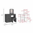 TUHOME Kaia Makeup Vanity With Mirror  Engineered Wood Dressers in  Gray