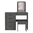 TUHOME Kaia Makeup Vanity With Mirror  Engineered Wood Dressers in  Gray