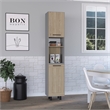 TUHOME Hasselt Kitchen Pantry Light Pine (beige)/White Engineered Wood
