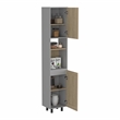 TUHOME Hasselt Kitchen Pantry Light Pine (beige)/White Engineered Wood