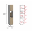TUHOME Hasselt Kitchen Pantry Light Pine (beige)/White Engineered Wood