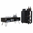 Vassel  2 Piece Living Room Set  Bar Cart  and Coffee Table  Black Espresso