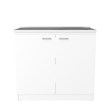 Phoenix 2 Piece Kitchen Set  Kitchen Island and Utility Sink Cabinet White Onyx