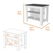 Phoenix 2 Piece Kitchen Set  Kitchen Island and Utility Sink Cabinet White Onyx