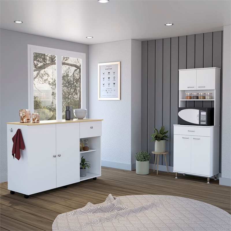 Campbell 2 Piece Kitchen Set Multi-Color Engineered Wood