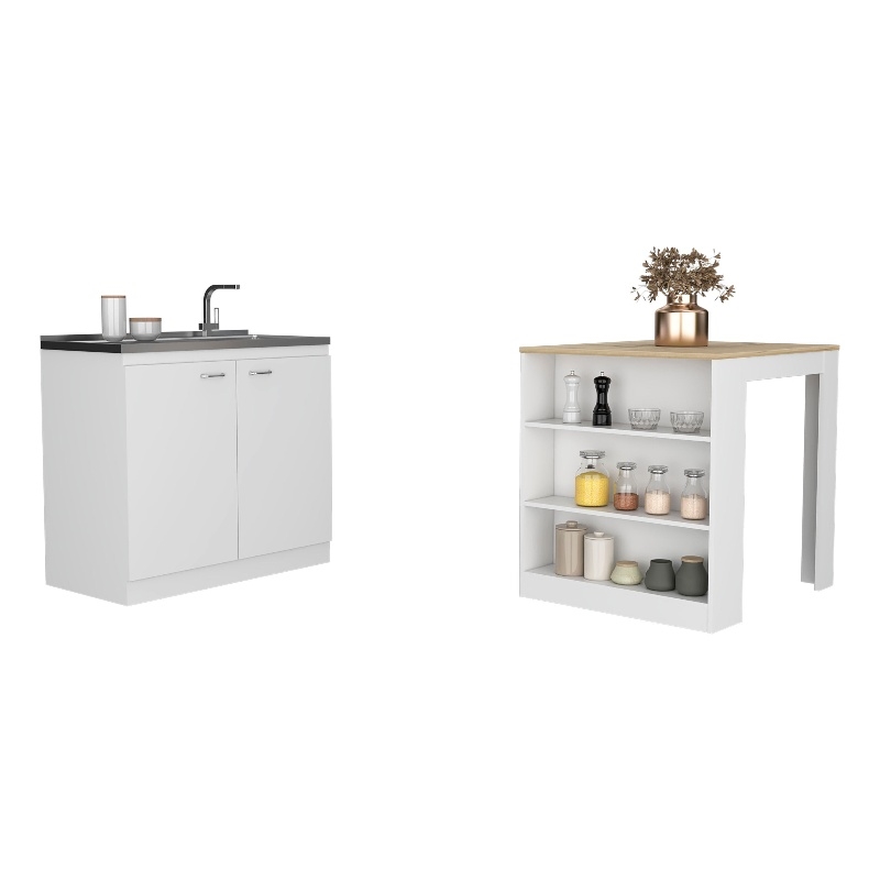 Covelo 2 Piece Kitchen Set Multi-Color Engineered Wood