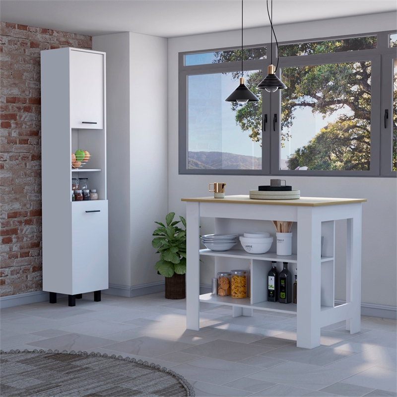Houston 2 Piece Kitchen Set Multi-Color Engineered Wood