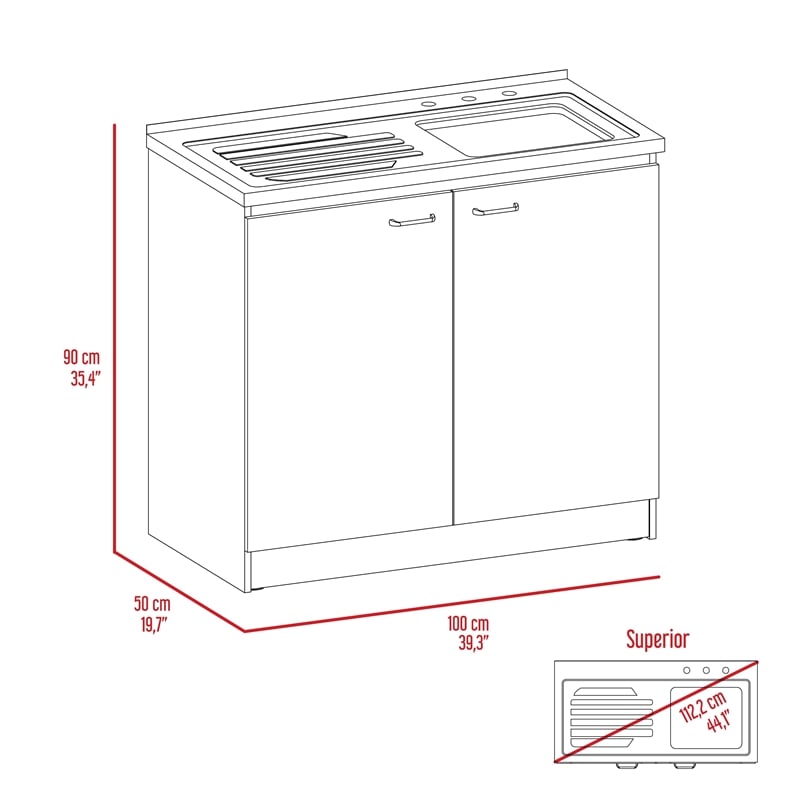 Belmont 2 Piece Kitchen Set White