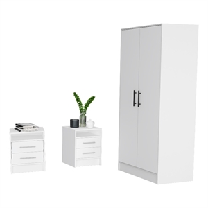 TUHOME Cresco 3 Piece Bedroom Set Multi-Color Engineered Wood