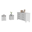 TUHOME Kearny 3 Piece Bedroom Set WhiteEngineered Wood