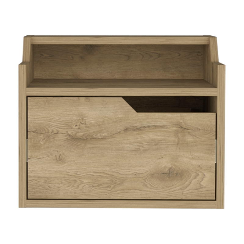 Tuhome Furniture Busan 1-Drawer Engineered Wood Nightstand in Beige
