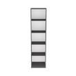 Home Xs Bookcase with 5Tier Shelves and Slim Design Multi-Color Enginereed wood
