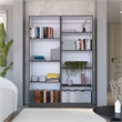 Home 2 Piece Living Room Set with 2 Bookcases Matt Gray  White