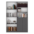 TUHOME Dupree 2 Piece Living Room Set with 2 Bookcases Matt Gray  White