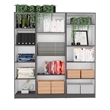 TUHOME Ocala 3 Piece Living Room Set with 3 Bookcases Matt Gray  White