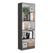 TUHOME Layton 2 Piece Living Room Set with 2 Bookcases Matt Gray  White