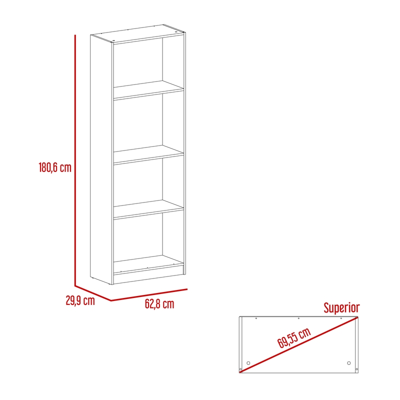 TUHOME Durant 3 Piece Living Room Set with 3 Bookcases Matt Gray  White