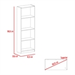 TUHOME Durant 3 Piece Living Room Set with 3 Bookcases Matt Gray  White