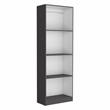TUHOME Davie 3 Piece Living Room Set with 3 Bookcases Matt Gray  White