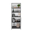 TUHOME Acres 3 Piece Living Room Set with 3 Bookcases Matt Gray  White