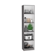 TUHOME Dixie 4 Piece Living Room Set with 4 Bookcases Matt Gray  white