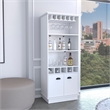 TUHOME Dundee Bar Cabinet  White Manufactured Wood