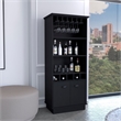 TUHOME Dundee Bar Cabinet  Black Engineered Wood
