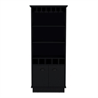 TUHOME Dundee Bar Cabinet  Black Engineered Wood
