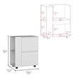 Tuhome Furniture GlasgoW Bar Cart White Engineered Wood