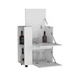 Tuhome Furniture GlasgoW Bar Cart White Engineered Wood