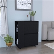 Tuhome Furniture GlasgoW Bar Cart Black Engineered Wood
