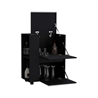 Tuhome Furniture GlasgoW Bar Cart Black Engineered Wood