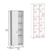 TUHOME Hoyt Multistorage Kitchen Pantry White Manufactured Wood