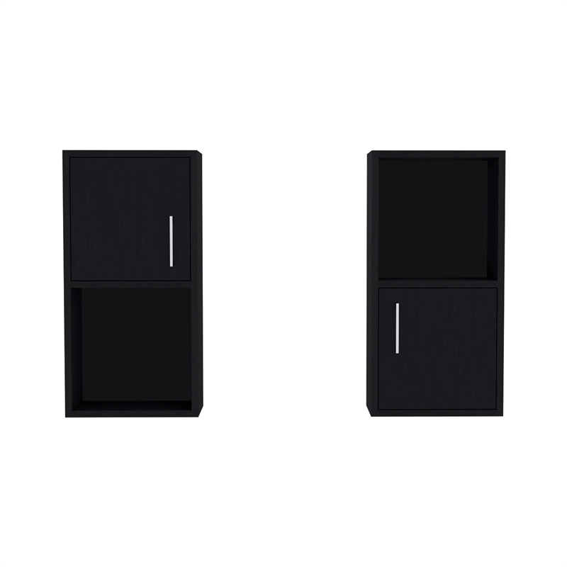 TUHOME Oba Medicine Cabinet Black Engineered Wood