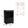 TUHOME Phoenix Bar Cart  Black Engineered Wood