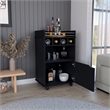 TUHOME Phoenix Bar Cart  Black Engineered Wood