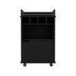 TUHOME Phoenix Bar Cart  Black Engineered Wood