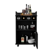 TUHOME Phoenix Bar Cart  Black Engineered Wood
