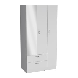 Tuhome Furniture Riverside Engineered Wood Bedroom Armoire in White