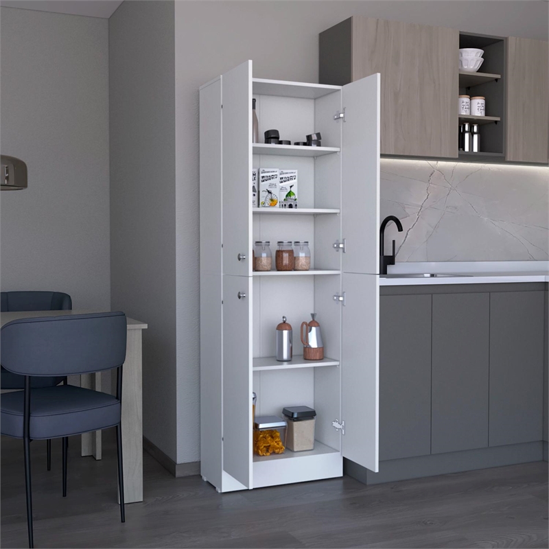 Lynch Pantry Cabinet  Engineered Wood White