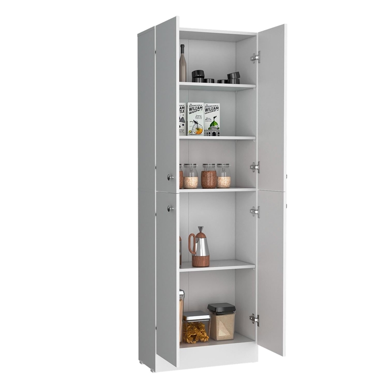 Lynch Pantry Cabinet  Engineered Wood White