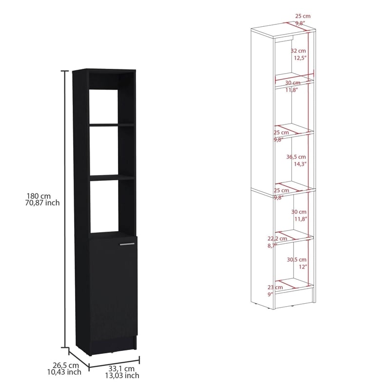 Parks Linen Cabinet  Engineered Wood Black