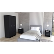 Tuhome Furniture Holland Engineered Wood 3 Piece Bedroom Set in Black/White